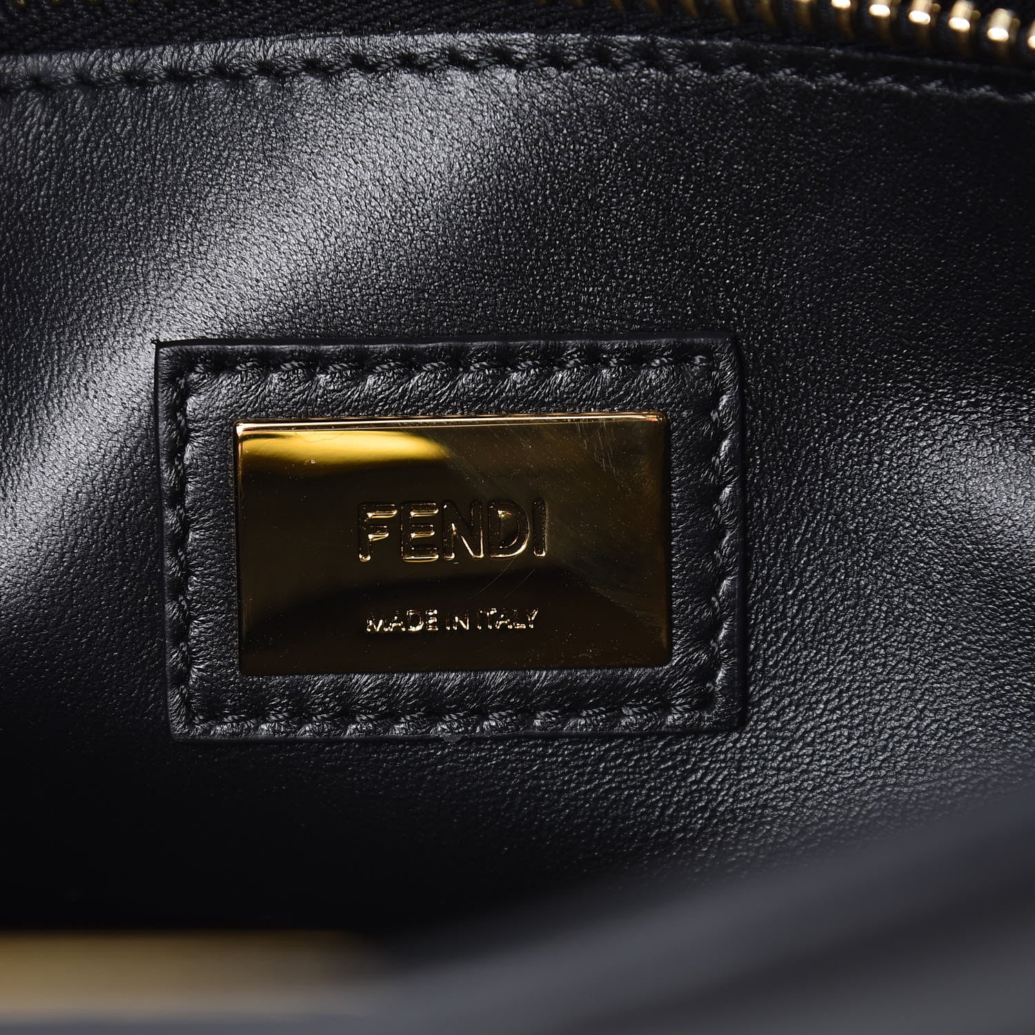 Fendi Vitello Seta Shiny Nappa Medium Peekaboo Iconic Satchel Black 7 of 8