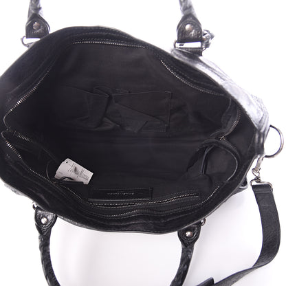 Balenciaga Agneau Silver Metallic Edge Hardware City Black 4 of 8