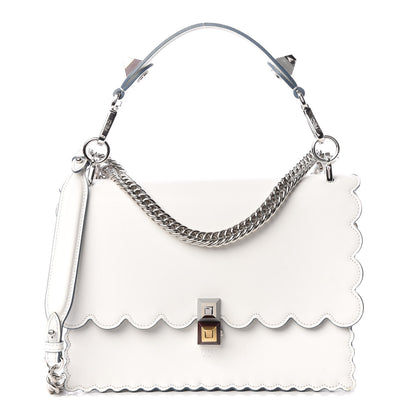 Fendi Vitello Liberty Scalloped Studded Kan I Shoulder Bag Bianco 1 of 9