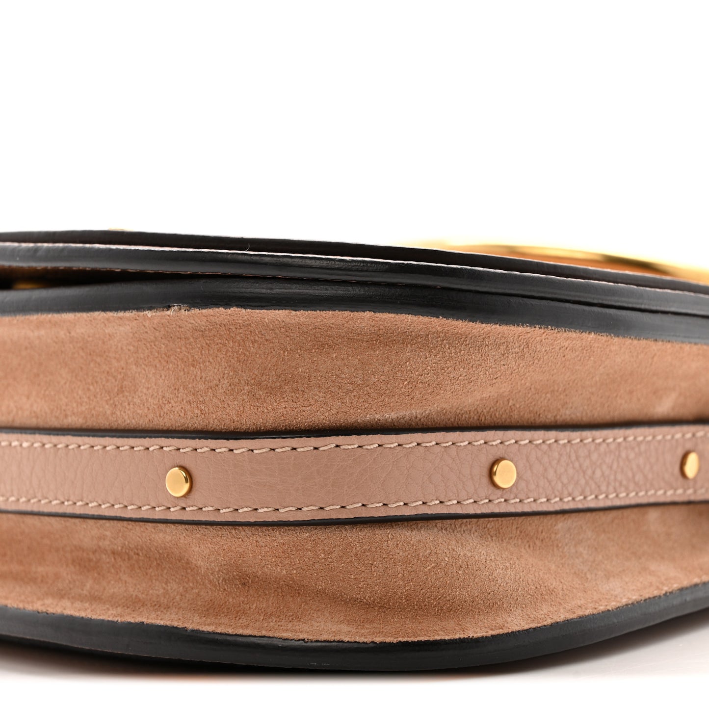 Calfskin Suede Small Nile Bracelet Bag Biscotti Beige