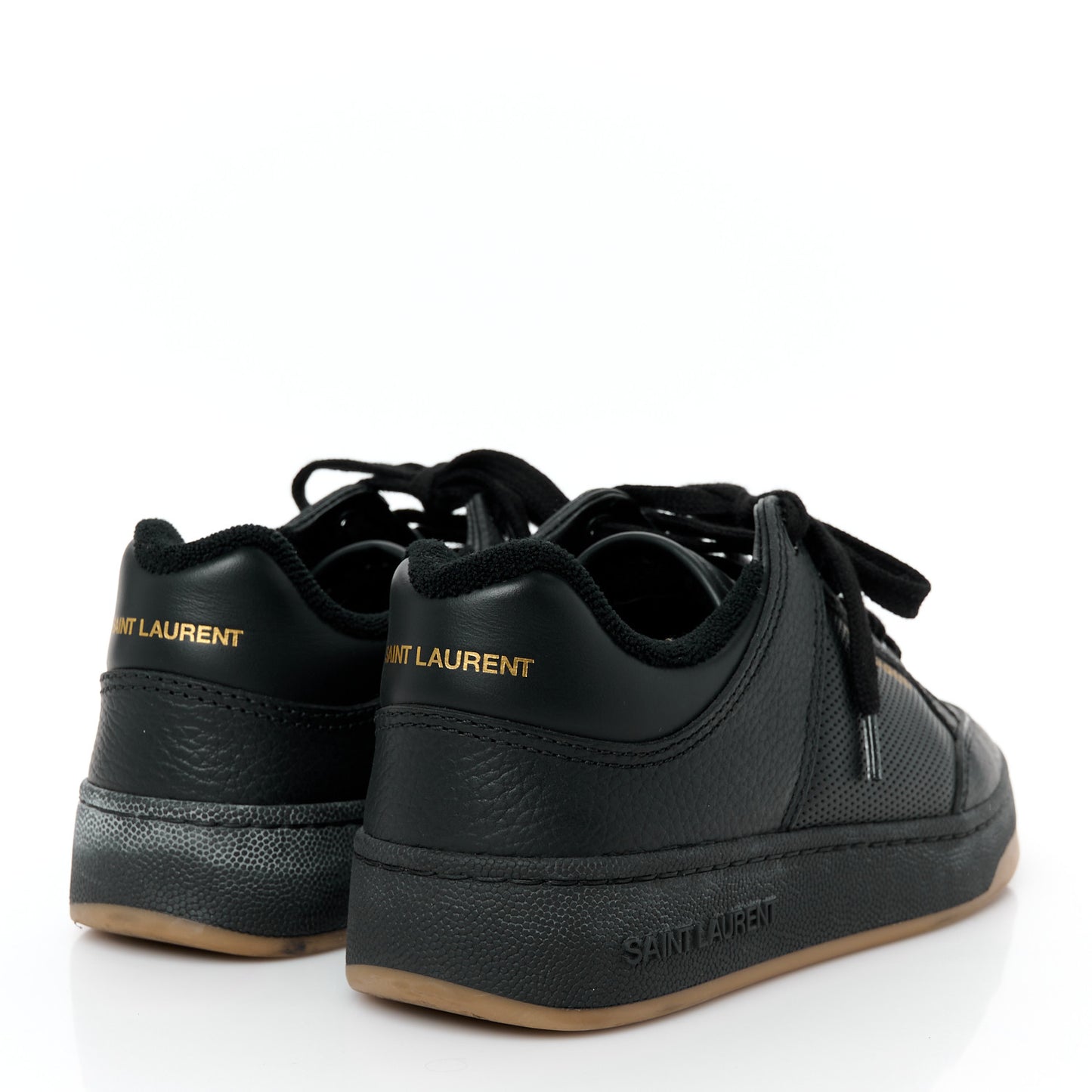 Calfskin Perforated SL61 Sneakers 37.5 Black