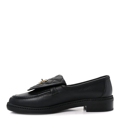 Chanel Lambskin Quilted CC Turnlock Loafers 39 Black 1 of 11