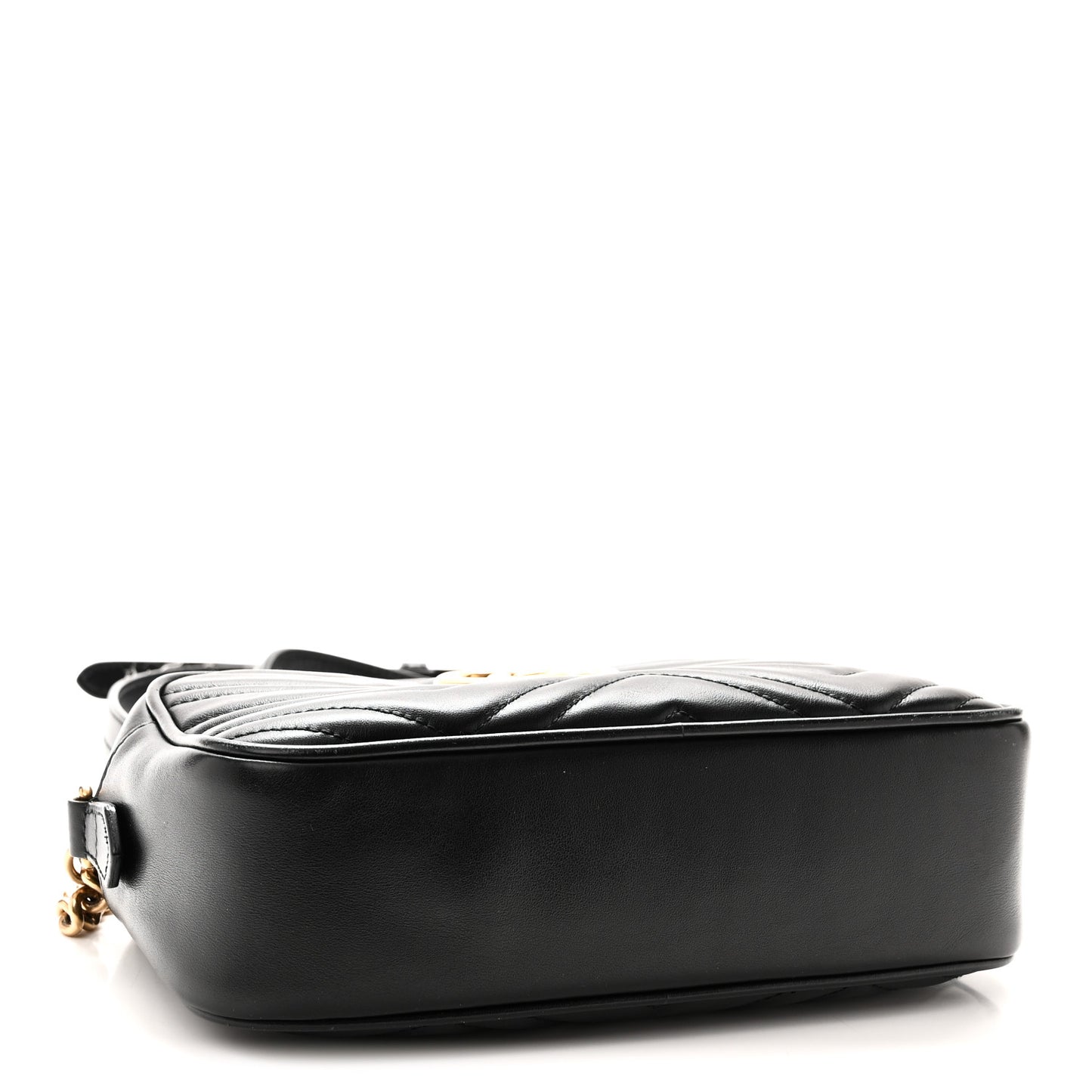 Calfskin Matelasse Small GG Marmont Chain Shoulder Bag Black