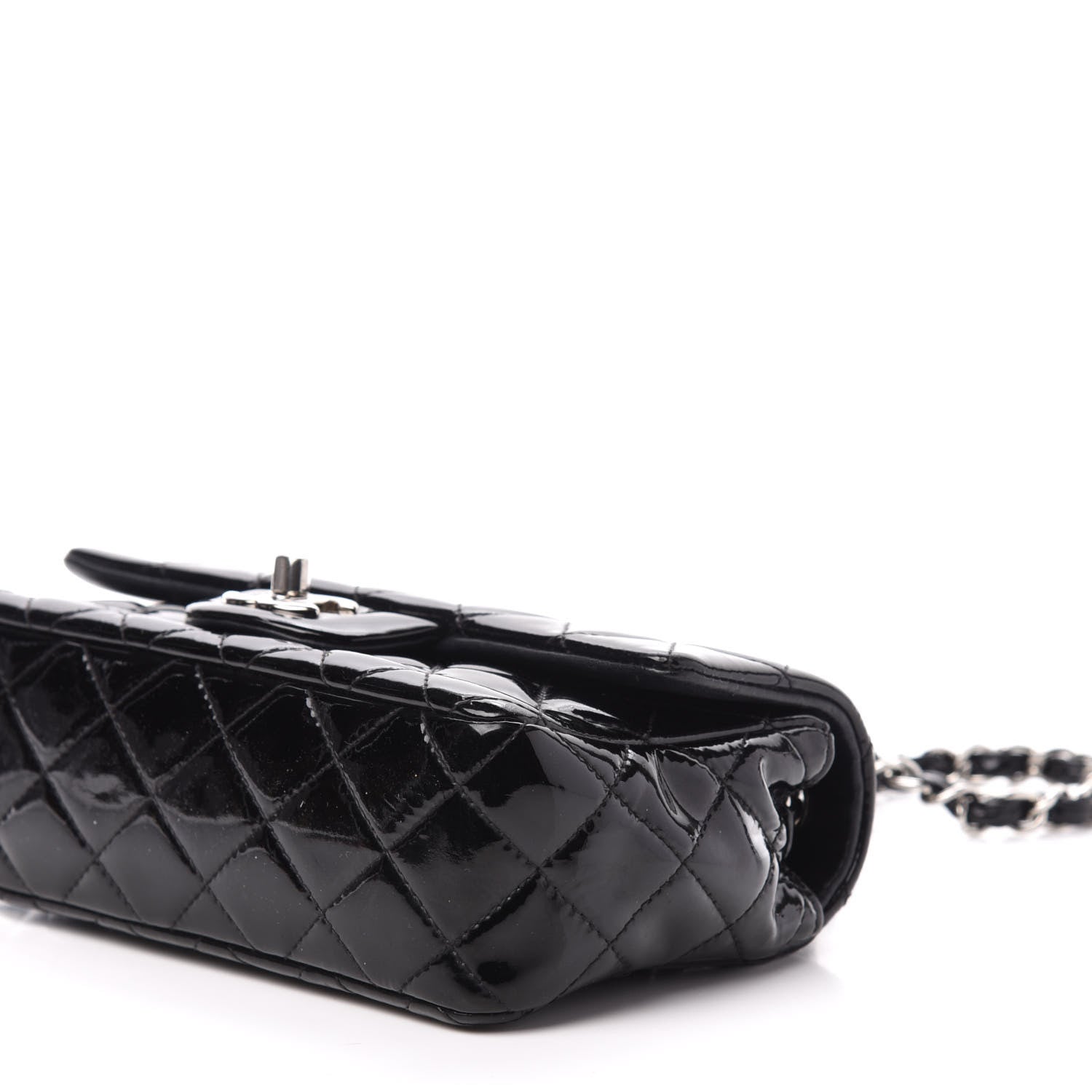 Chanel Patent Calfskin Quilted Mini Rectangular Flap Black 9 of 10