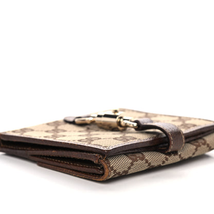 Gucci Monogram Piston Lock Compact Wallet Beige 12 of 14