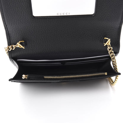 Gucci Calfskin Mini GG Marmont Chain Wallet Black 5 of 12