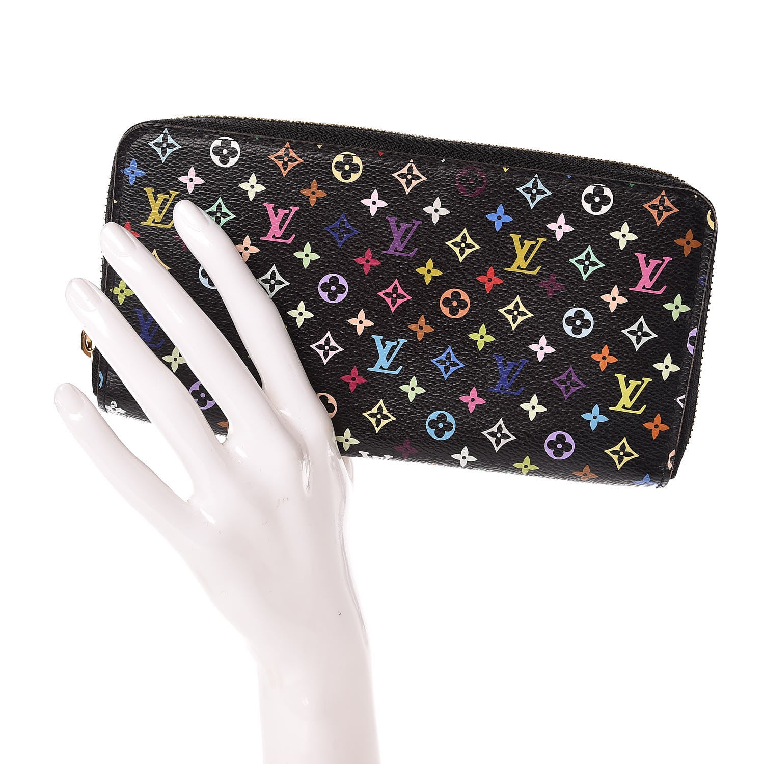 Louis Vuitton Monogram Multicolor Zippy Wallet Black 2 of 9