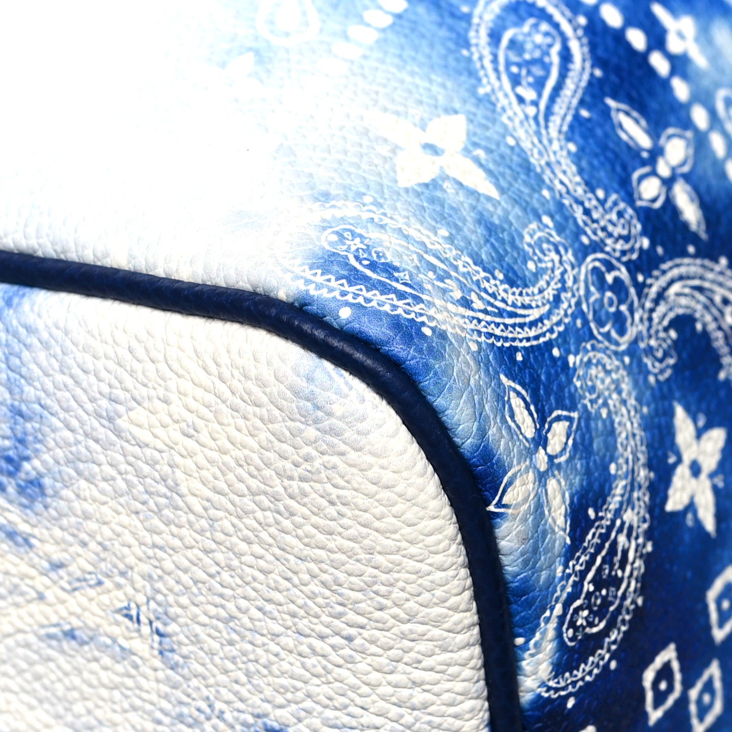 Cowhide Monogram Bandana Keepall Bandouliere 50 Blue