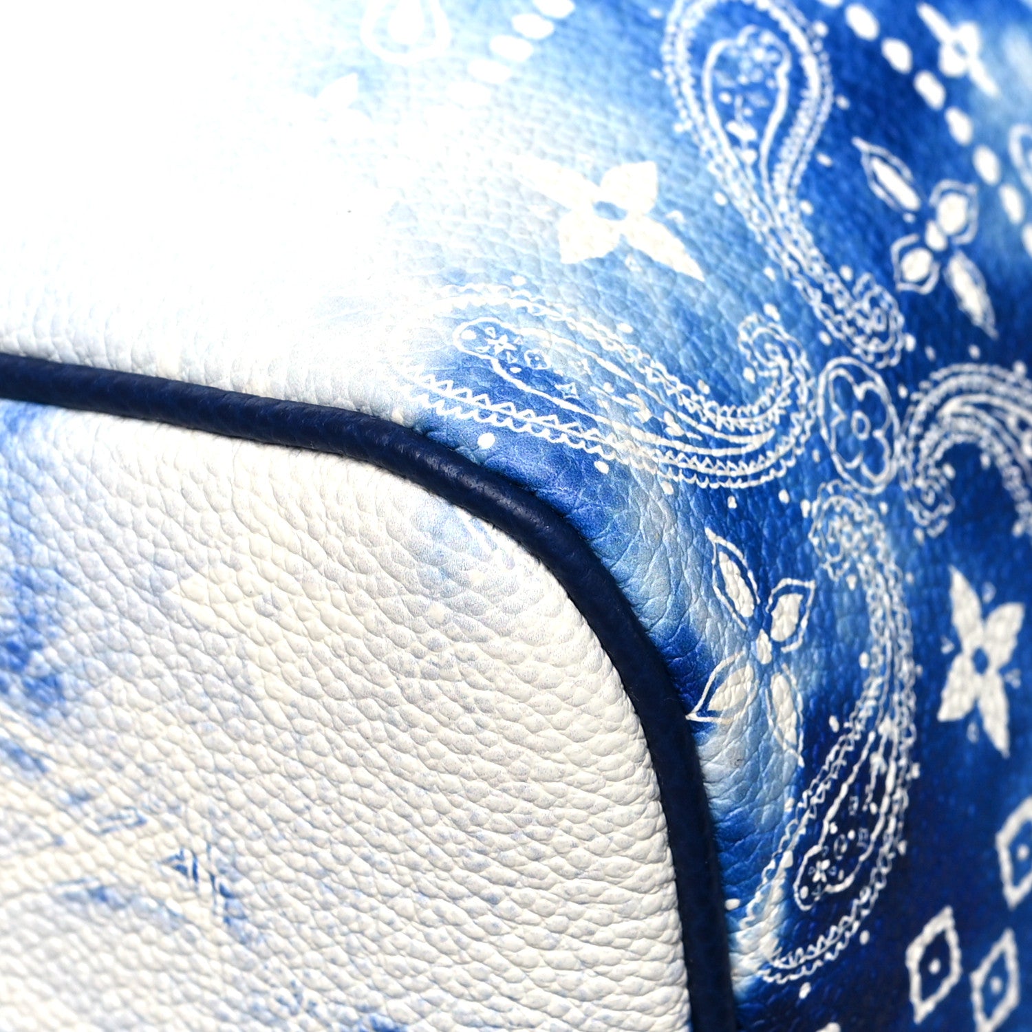Louis Vuitton Cowhide Monogram Bandana Keepall Bandouliere 50 Blue 9 of 10