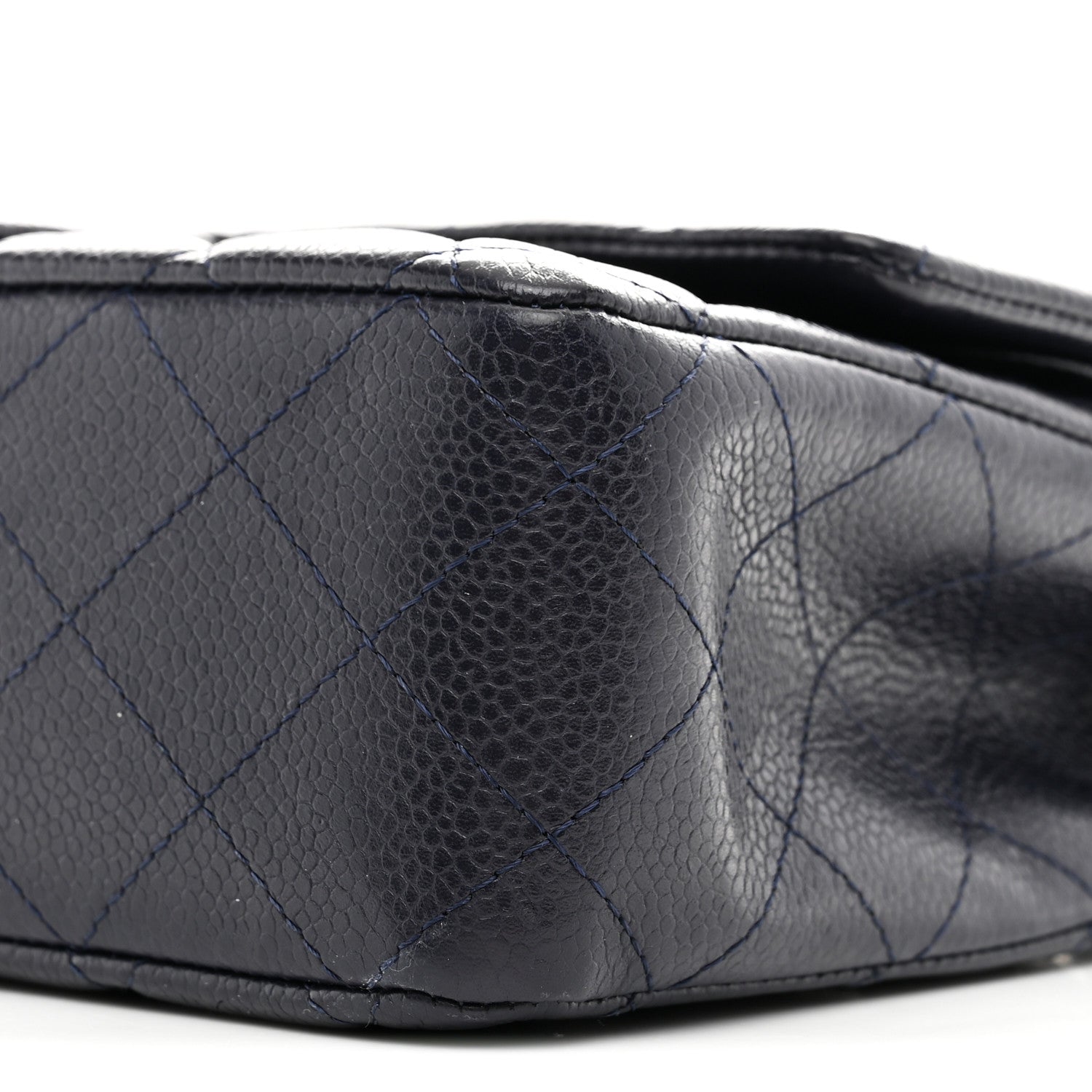 Chanel Caviar Quilted Medium Double Flap Navy 10 of 10