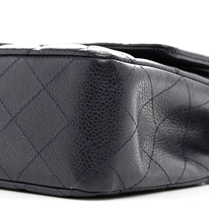 Chanel Caviar Quilted Medium Double Flap Navy 10 of 10