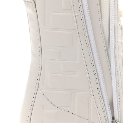 Fendi Nappa FF Embossed Womens Biker Boots 36 Snow 8 of 11