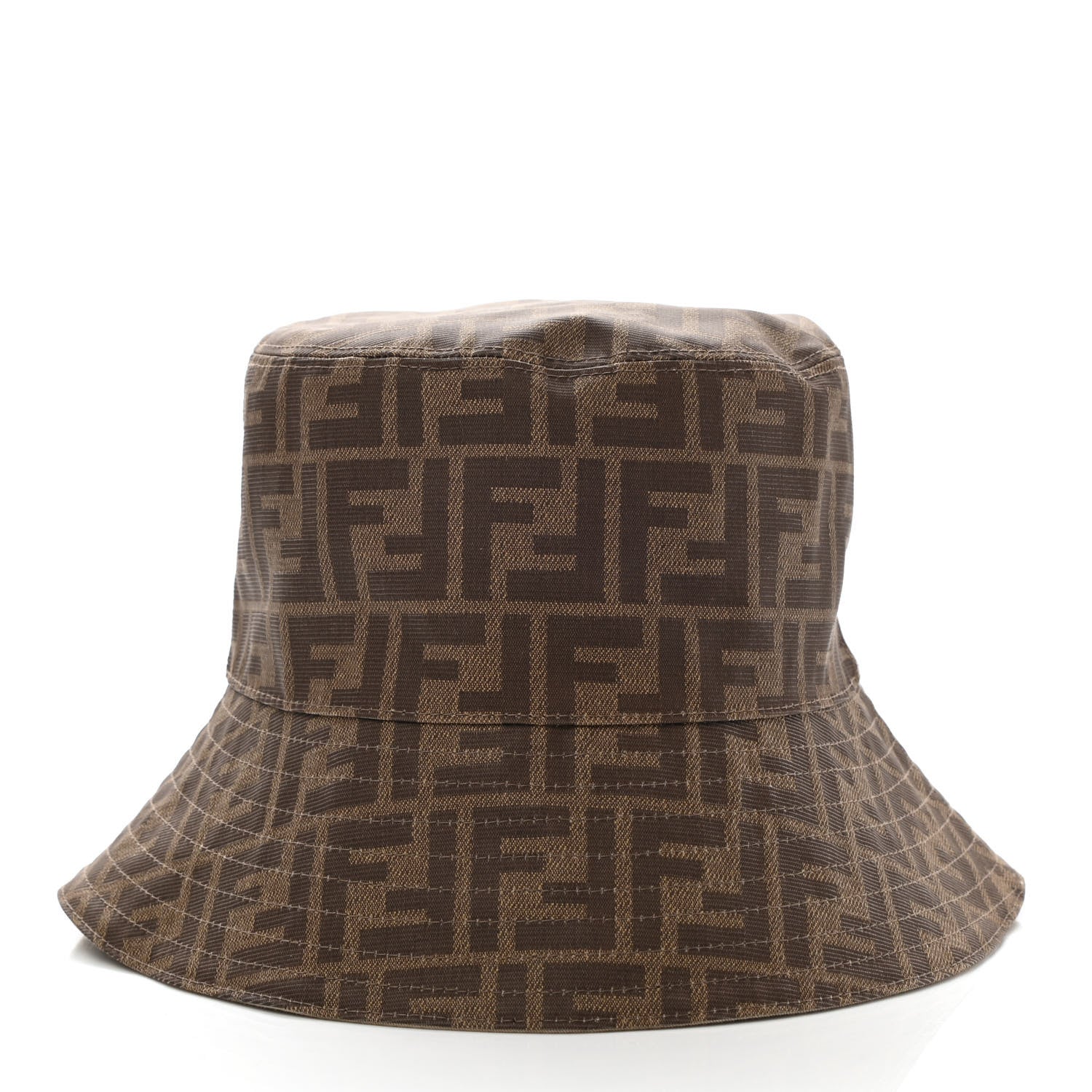 Fendi Technical Fabric FF Reversible Bucket Hat S Tobacco Beige 6 of 15