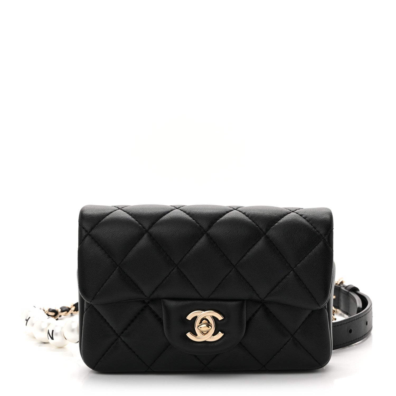 Chanel Lambskin Quilted Mini My Precious Waist Bag Black 1 of 11