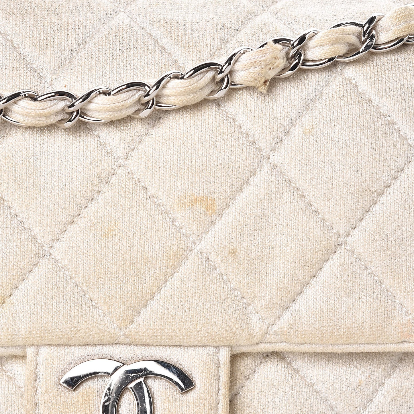 Jersey Quilted Small Single Flap White