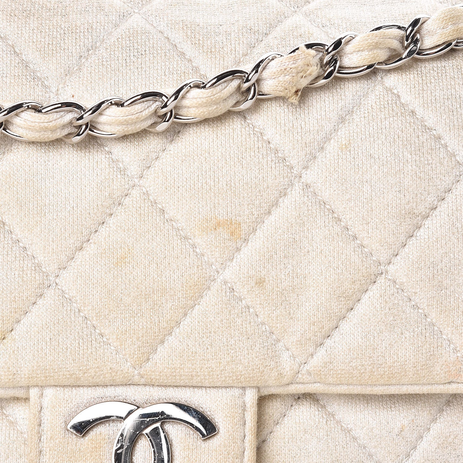 Chanel Jersey Quilted Small Single Flap White 10 of 15