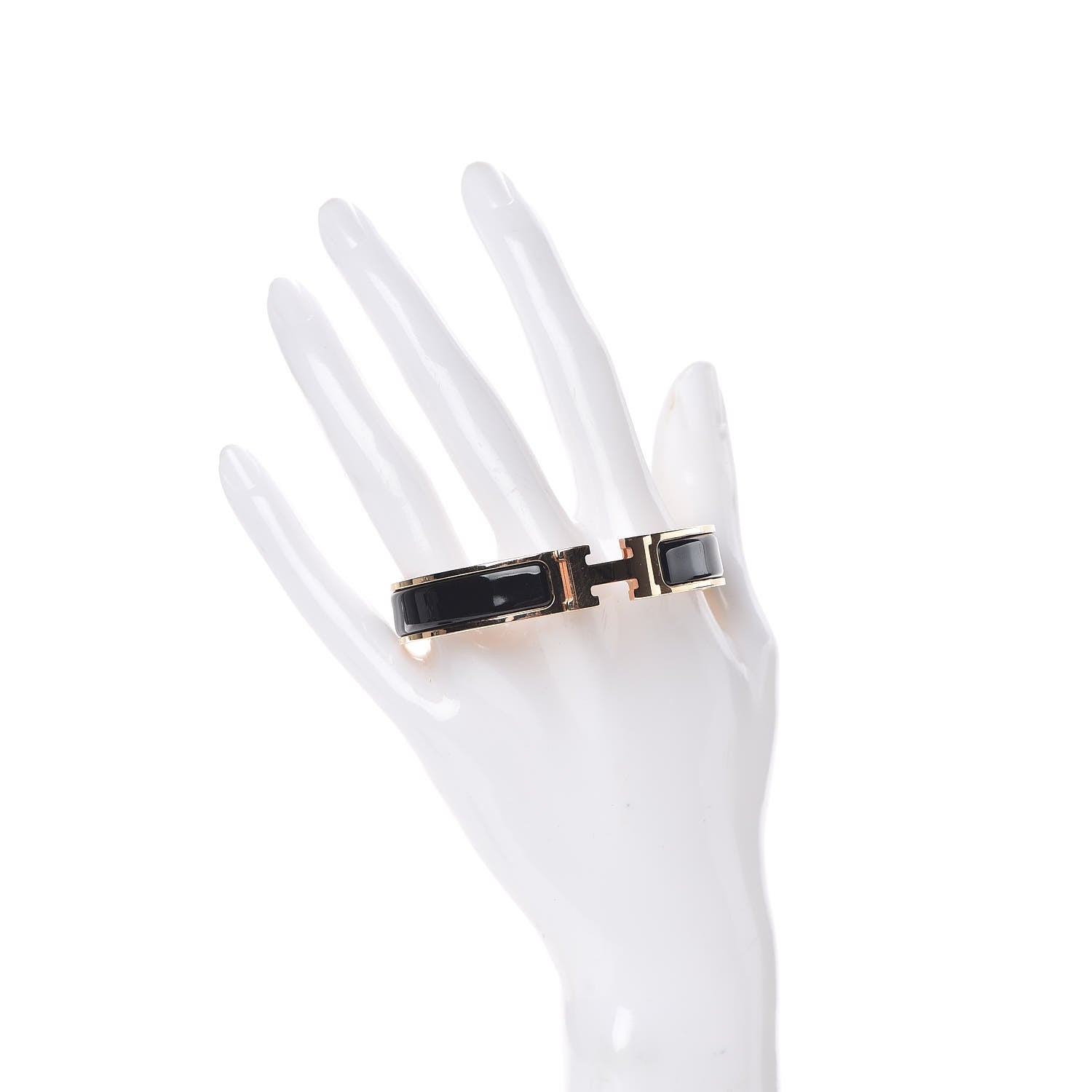 Hermes Enamel Narrow Clic Clac H Bracelet GM Black 2 of 5