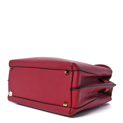 MCM Grained Calfskin Medium Milla Tote Ruby Red 11 of 13