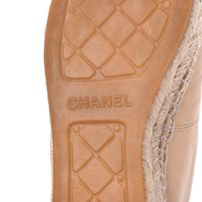 Chanel Lambskin CC Espadrilles 35 Beige Black 7 of 22