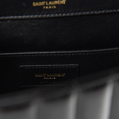 Saint Laurent Patent Matelasse Monogram Large Vicky Chain Bag Black 10 of 13