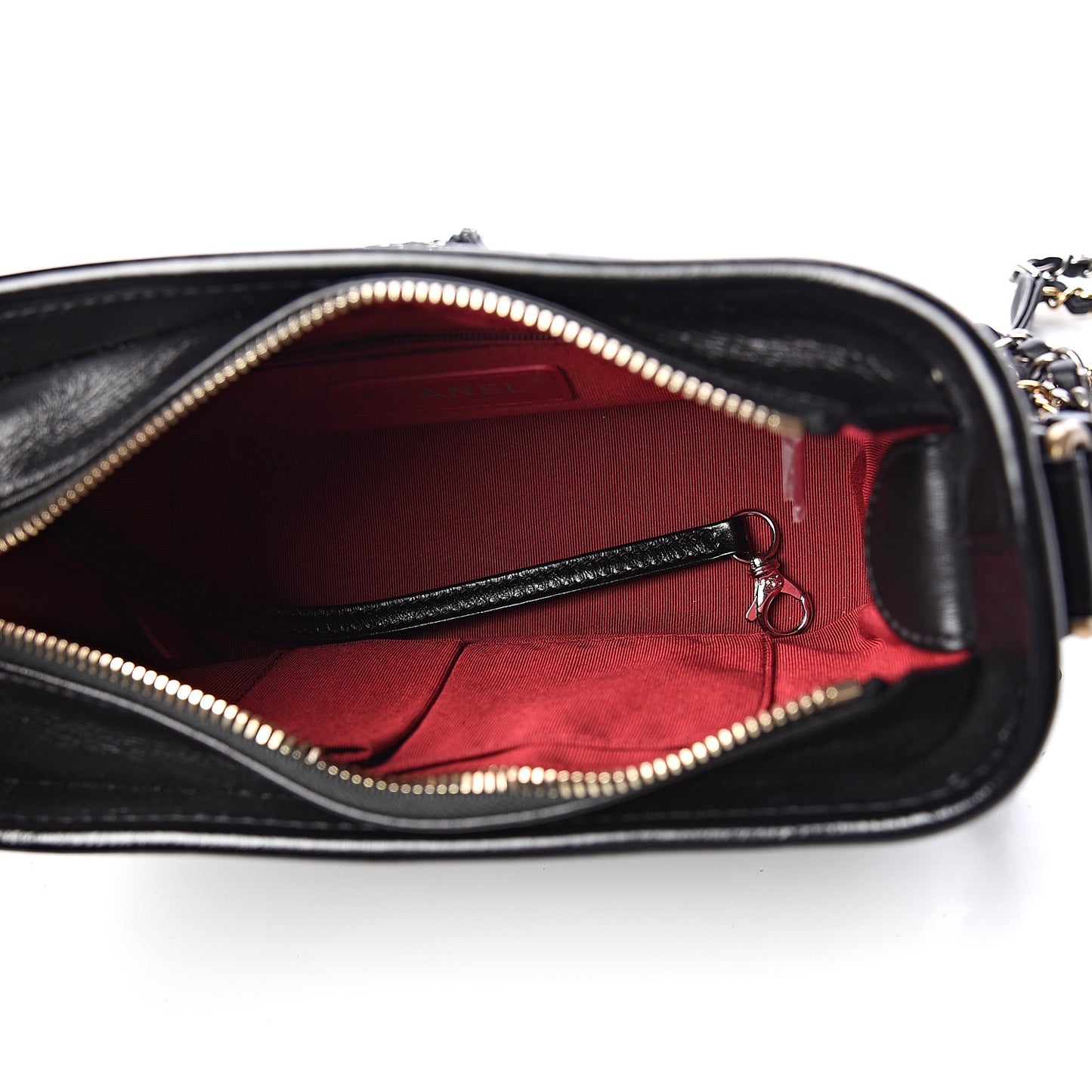 Aged Calfskin Quilted Small Gabrielle Hobo Black