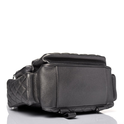 Chanel Metallic Grained Calfskin Quilted Large Casual Rock Backpack Charcoal 3 of 14