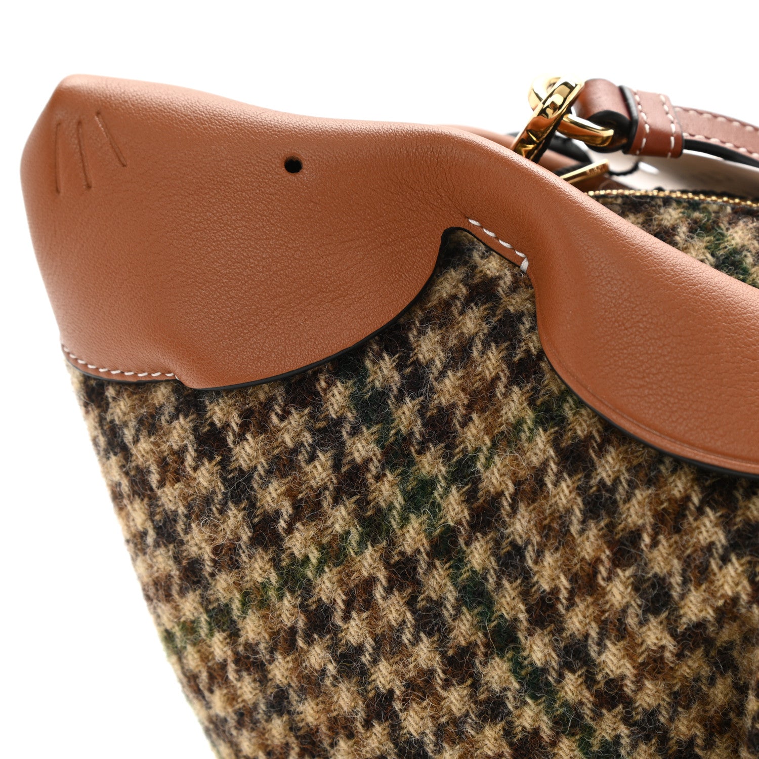 Loewe Tweed Mini Bunny Crossbody Bag Cypress Tan 7 of 8