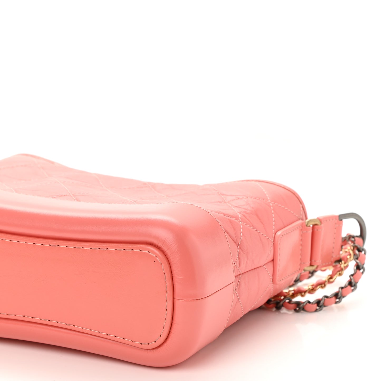 Aged Calfskin Quilted Small Gabrielle Hobo Coral