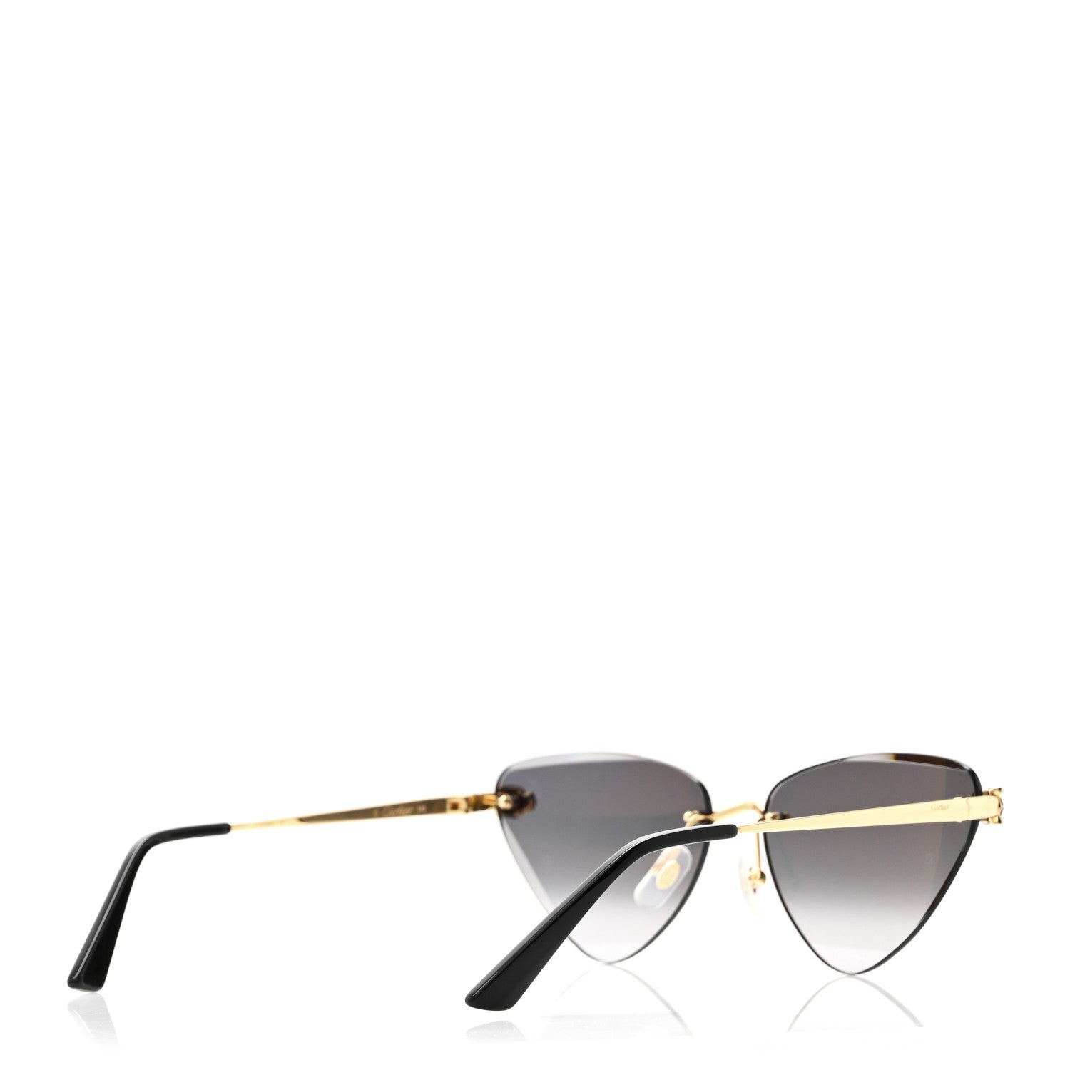 Cartier Panthere De Cartier Cat Eye Sunglasses CT0399S Gold Black 4 of 6
