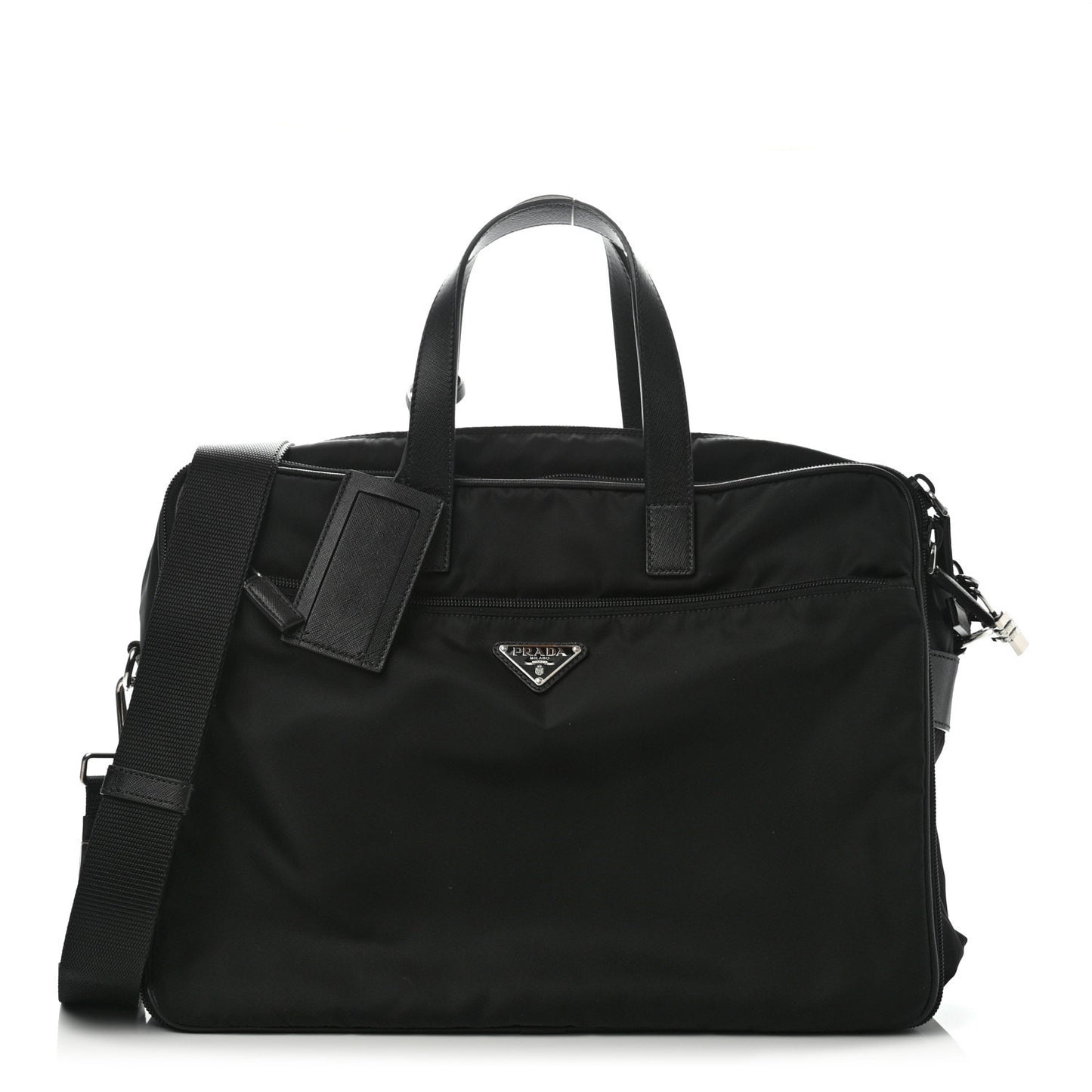 Tessuto Nylon Saffiano Briefcase Black