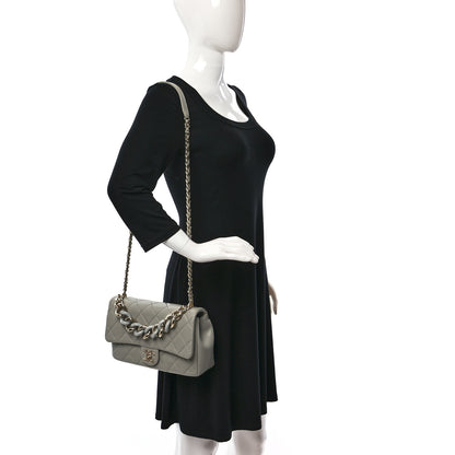 Chanel Lambskin Quilted Resin Bi-Color Chain Flap Bag Grey 2 of 9