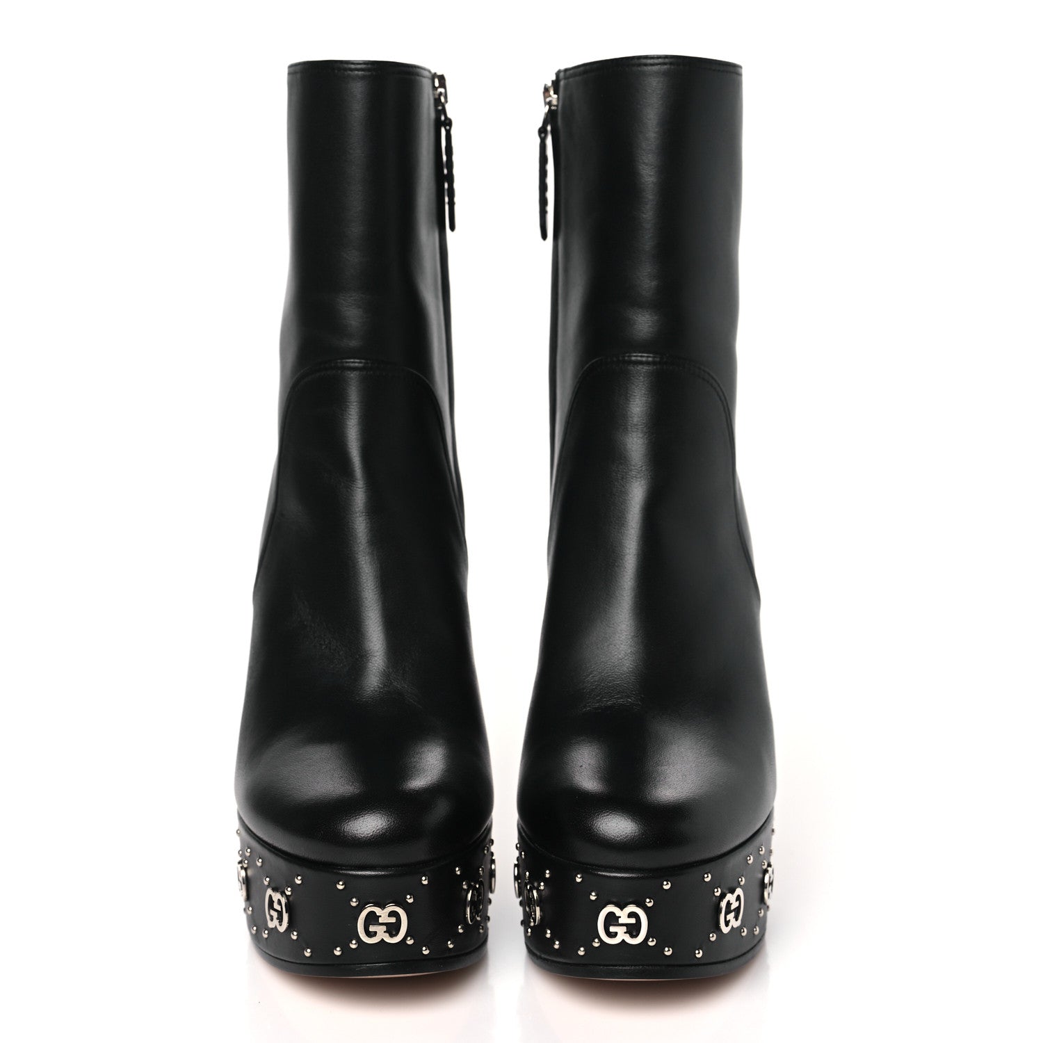 Gucci Nappa Platform Charlotte Ankle Boots 38.5 Black 2 of 10