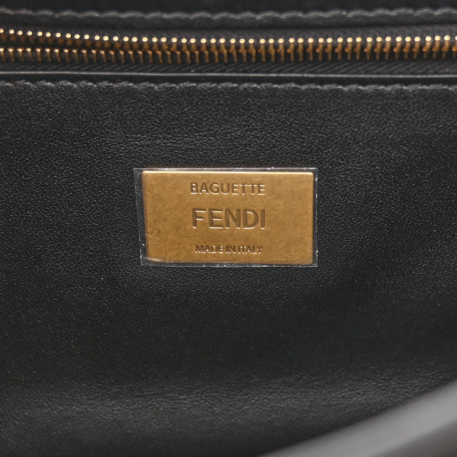 Fendi Nappa Small FF Embossed Midi Chain Baguette Black 6 of 11
