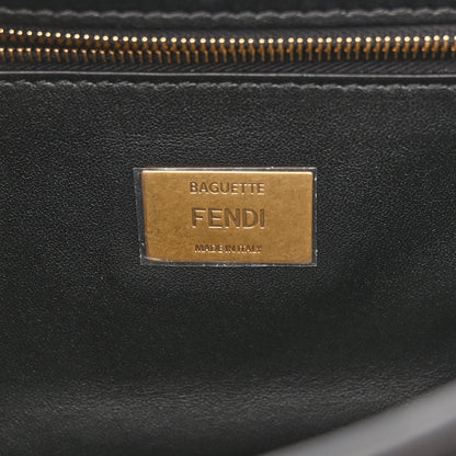 Fendi Nappa Small FF Embossed Midi Chain Baguette Black 6 of 11