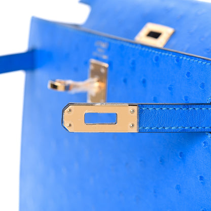 Hermes Ostrich Kelly Sellier 25 Bleuet 18 of 40