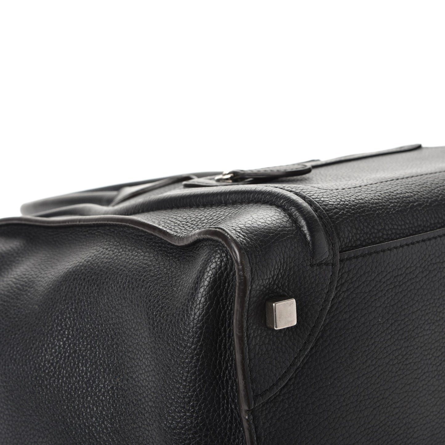 Drummed Calfskin Mini Luggage Black