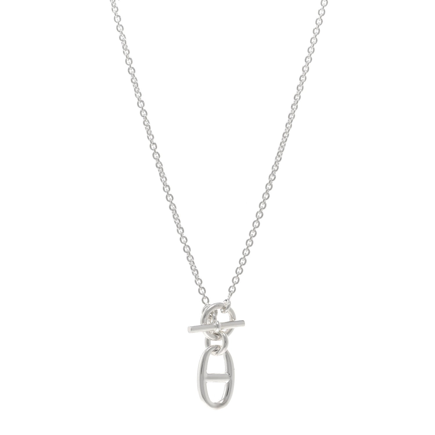 Hermes Sterling Silver Amulette Chaine d'Ancre Necklace 1 of 5