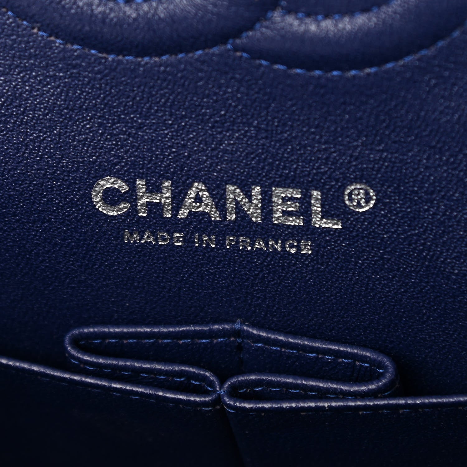 Chanel Velvet Quilted Medium Double Flap Navy Blue 6 of 10