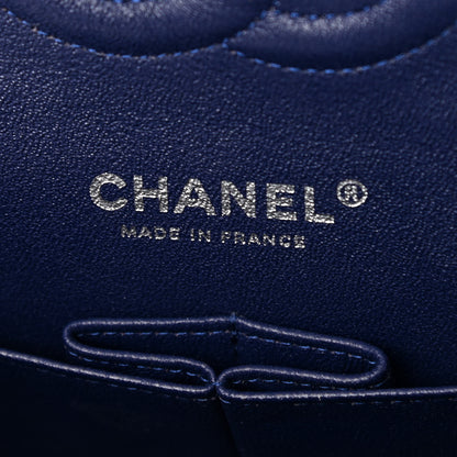 Chanel Velvet Quilted Medium Double Flap Navy Blue 6 of 10