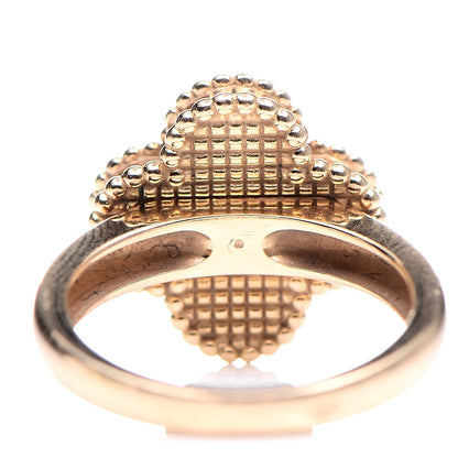 Van Cleef & Arpels 18K Yellow Gold Black Onyx Diamond Vintage Alhambra Ring 52 6 5 of 7