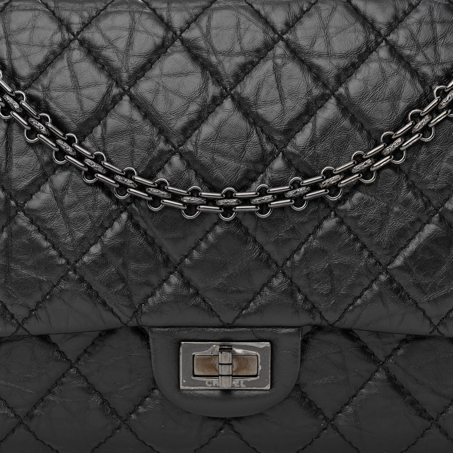 Chanel Aged Calfskin Quilted 2.55 Reissue 226 Flap So Black 8 of 11