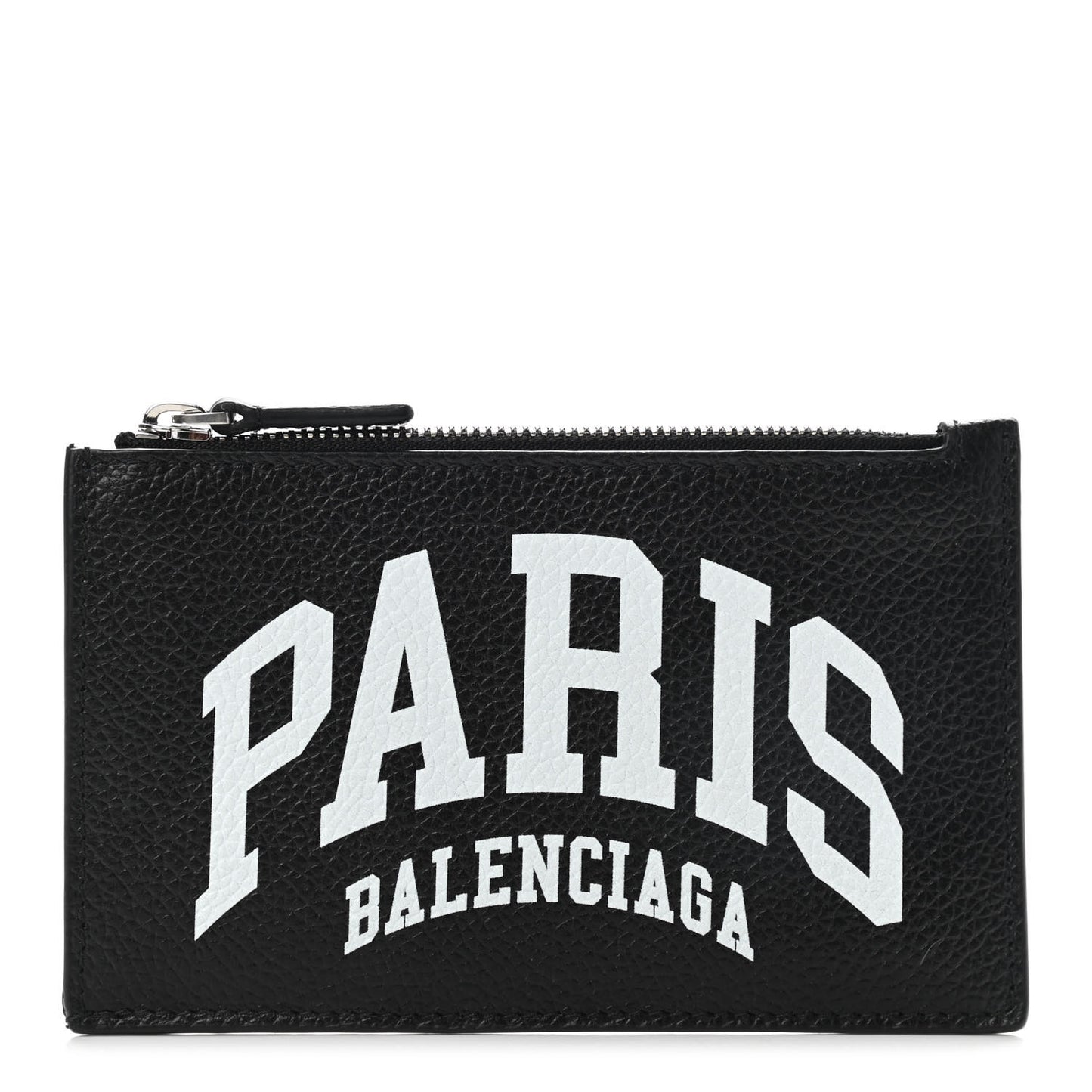 Grained Calfskin Cities Paris Long Coin Card Holder Black