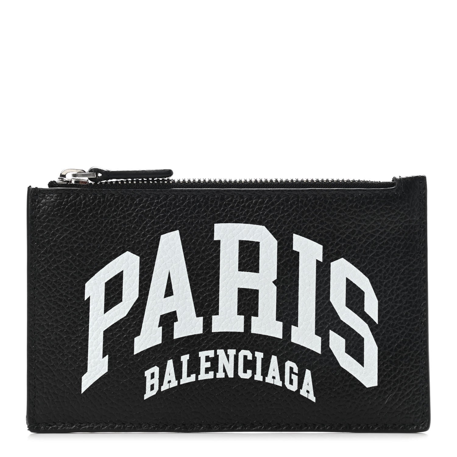 Balenciaga Grained Calfskin Cities Paris Long Coin Card Holder Black 1 of 5