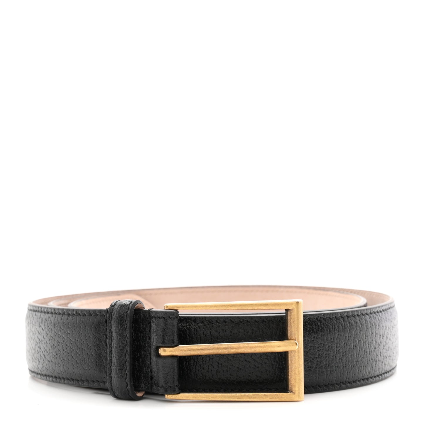 Textured Dollar Calfskin Belt 100 40 Black