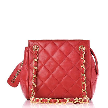 Chanel Lambskin Quilted Small Shoulder Bag Red 1 of 9