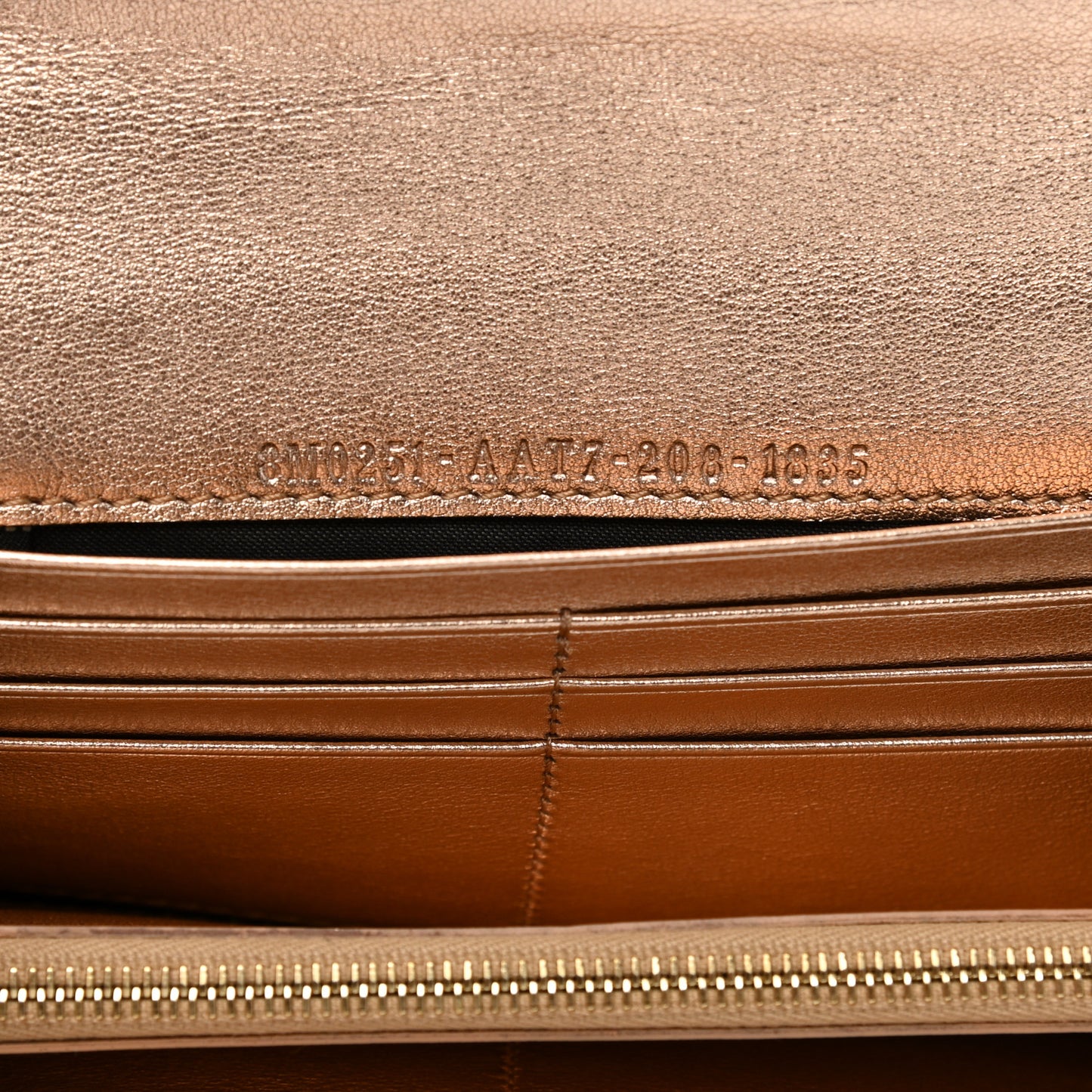 Vitello Laminato FF 1974 Embossed Continental Wallet Rame