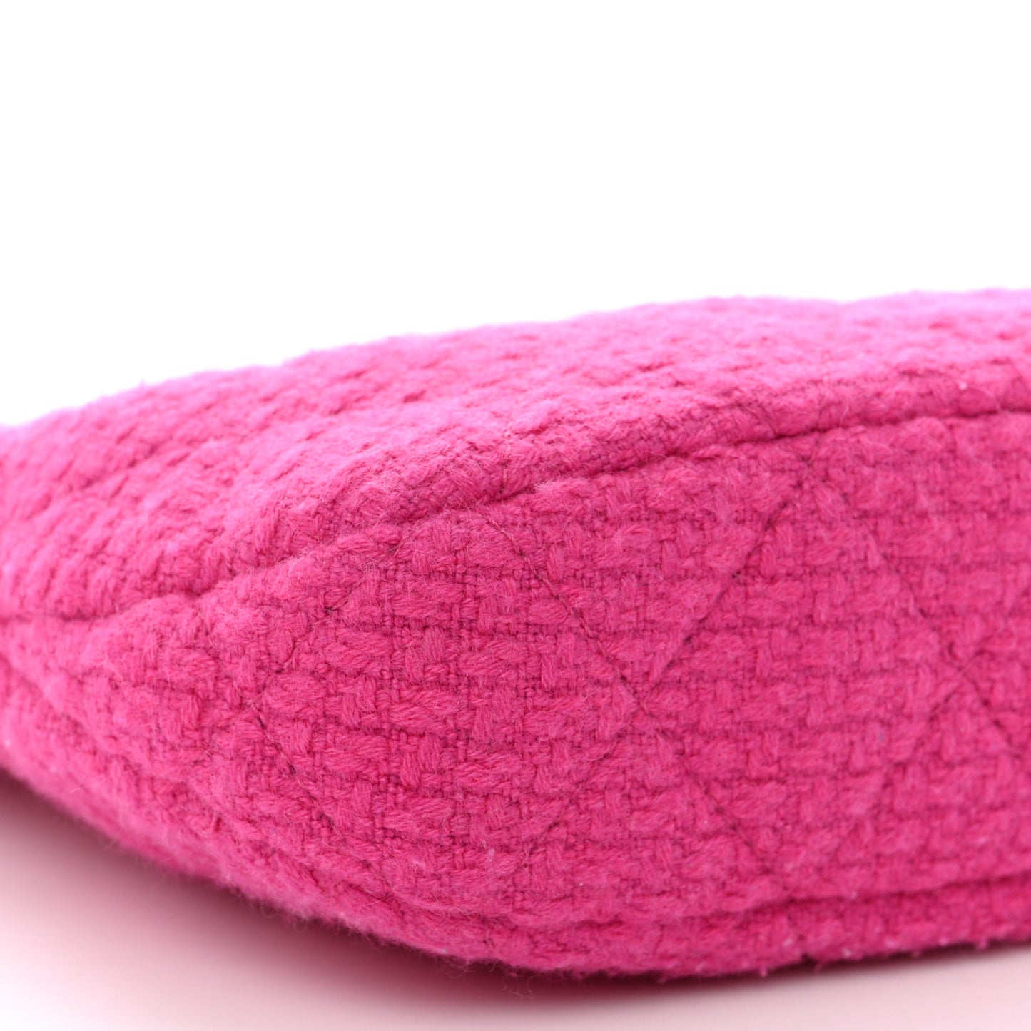 Cashmere Tweed Quilted CC Links Hobo Fuchsia