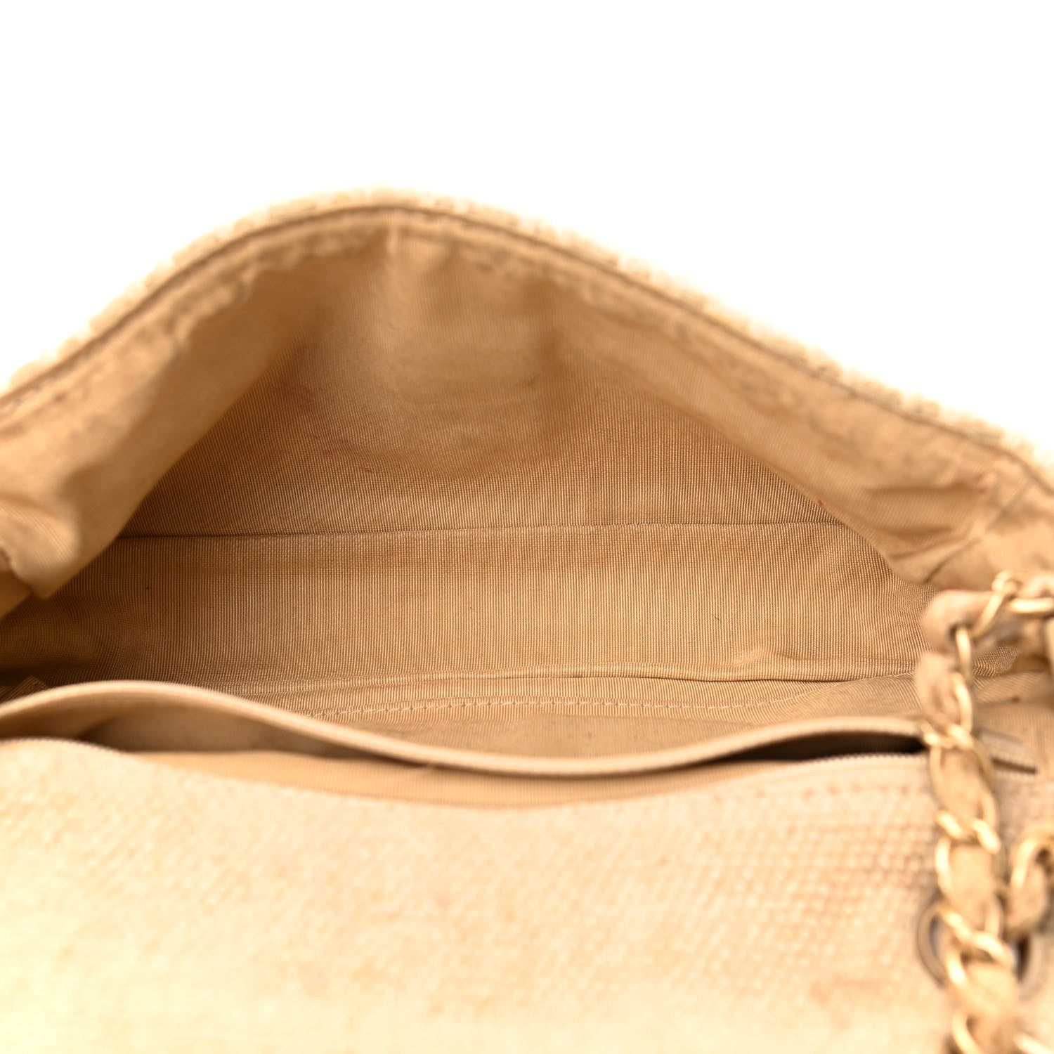 Chanel Tweed Chain Braid Small Single Flap Beige White 4 of 11