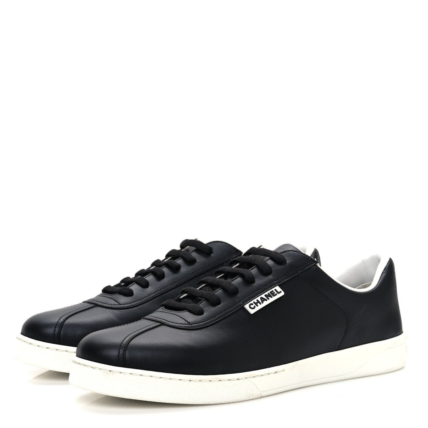 Chanel Calfskin CC Mens Sneakers 44 Black 4 of 11
