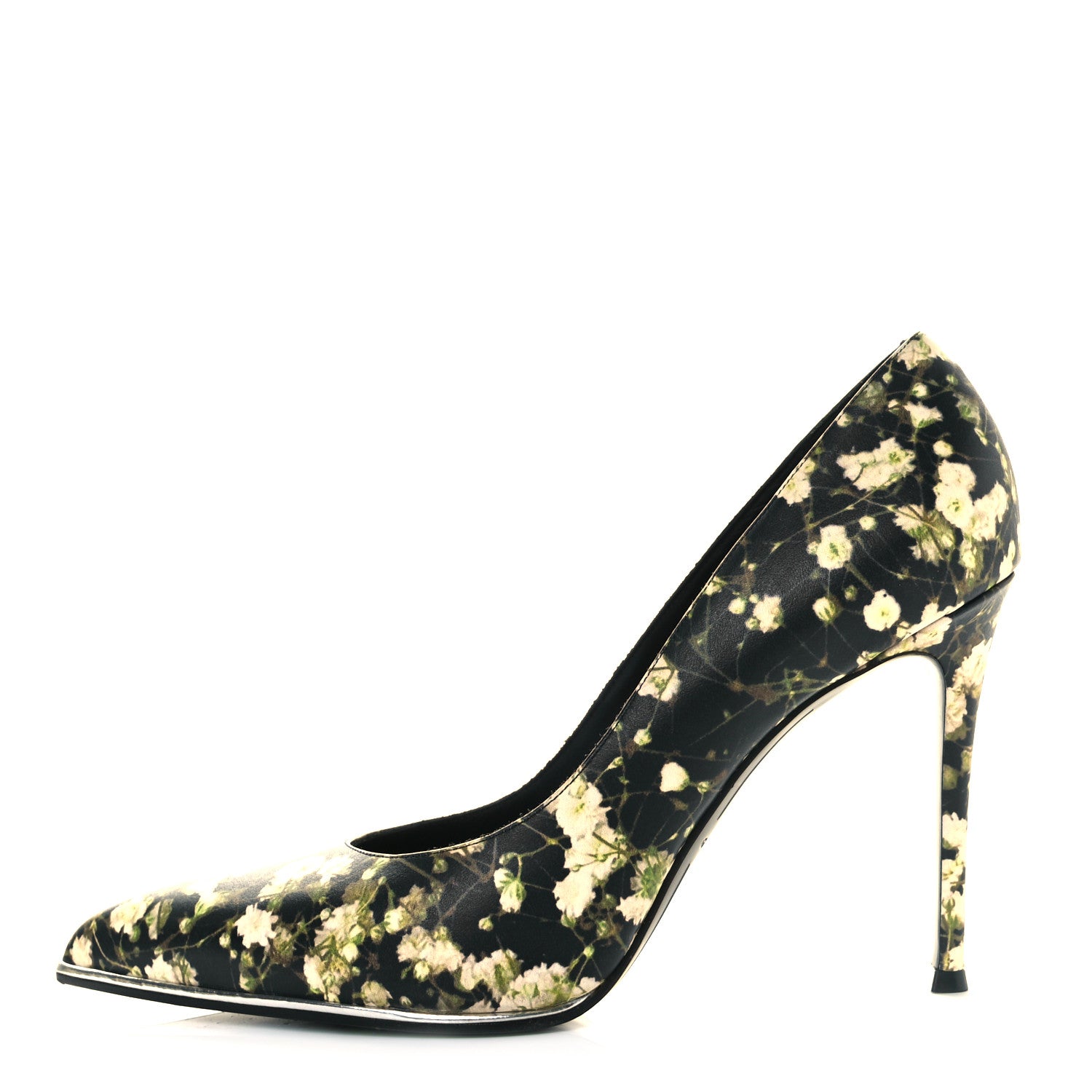Givenchy Calfskin Floral Print Pointed Toe Pumps 41.5 Black Multicolor 1 of 9
